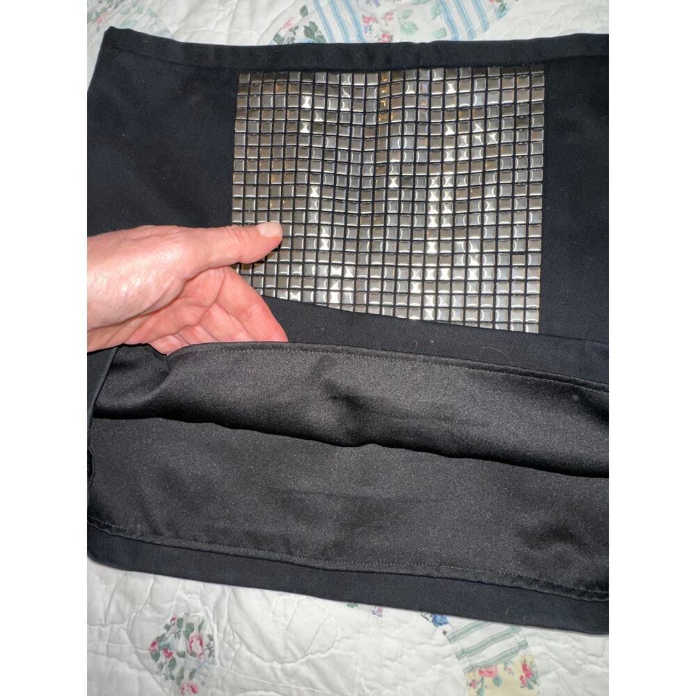 MASON BLACK STUDDED PANEL MINISKIRT 6 - Picture 5 of 7